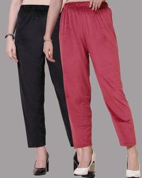 pack of 2 women palazzos with elasticated waist