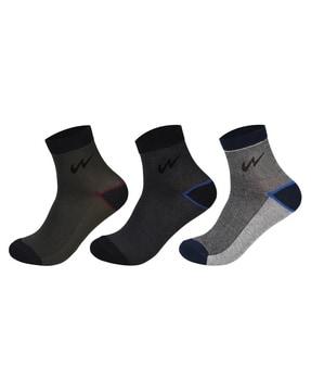 pack of 3 ankle-length colourblock socks