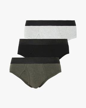 pack of 3 briefs with logo waistband