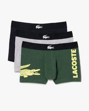 pack of 3 cotton stretch trunks with crocodile print