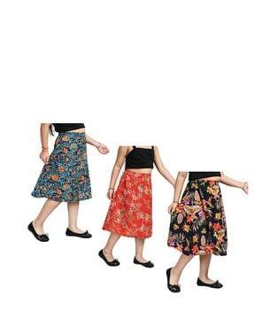 pack of 3 floral print skirts