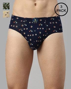 pack of 3 graphic print briefs