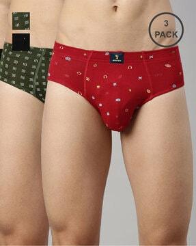 pack of 3 graphic print briefs