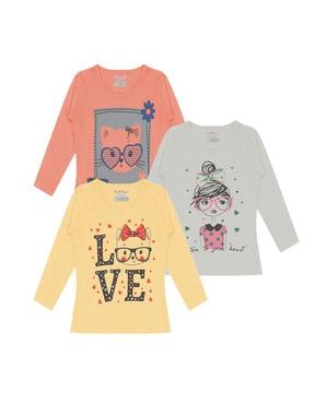 pack of 3 graphic print t-shirt