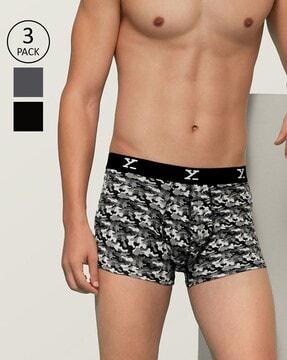 pack of 3 graphic print trunks
