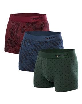 pack of 3 graphic print trunks