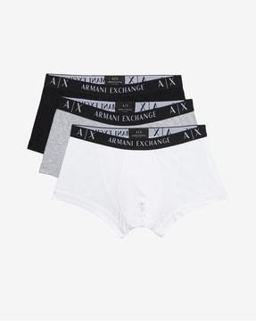 pack of 3 low-rise logo print waistband trunks