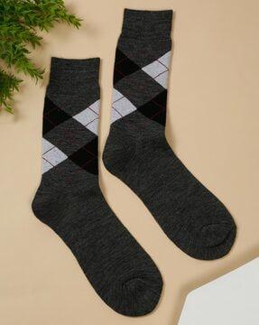 pack of 3 men printed mid-calf length socks