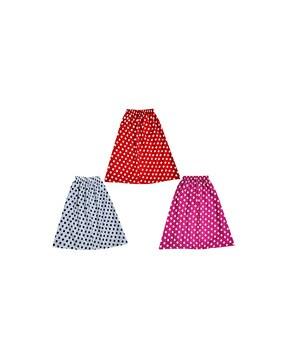 pack of 3 polka-dot print skirts