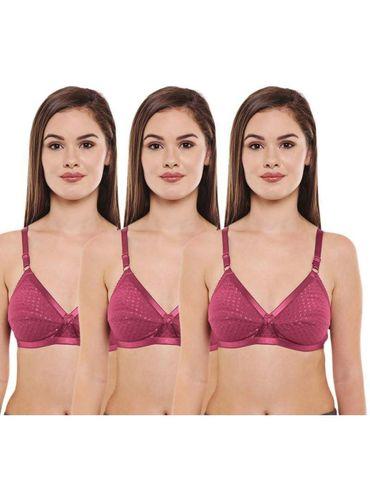 pack of 3 premium perfect coverage bra in pink colour