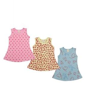 pack of 3 printed a-line dress