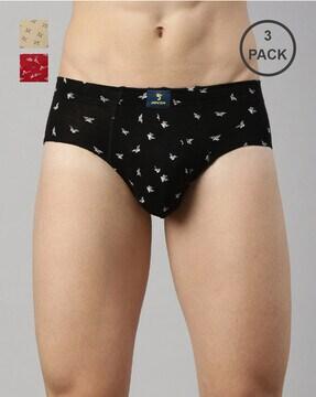 pack of 3 printed cotton briefs