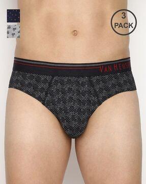 pack of 3 printed cotton briefs