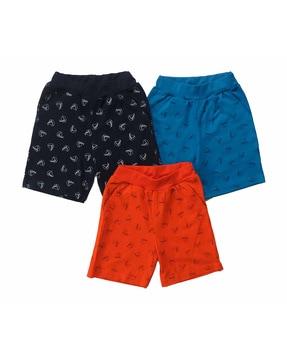 pack of 3 printed cotton shorts