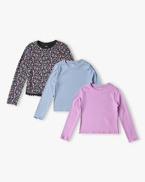 pack of 3 round-neck tops