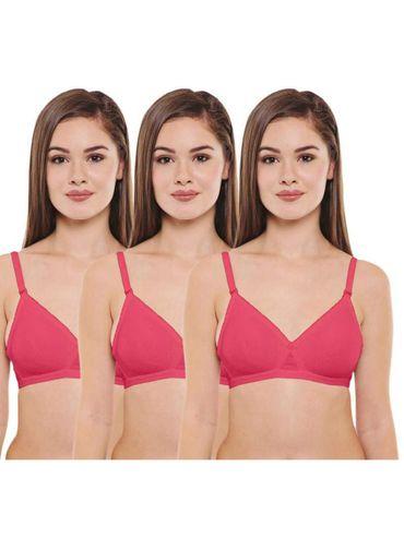 pack of 3 seamless cup bra in coral colour