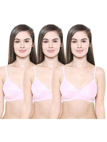 pack of 3 seamless cup bra in pink colour
