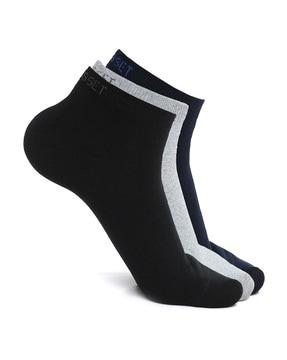 pack of 3 solid ankle-length socks