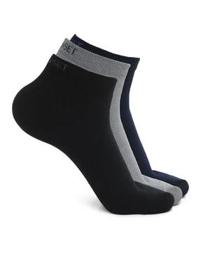 pack of 3 solid ankle-length socks