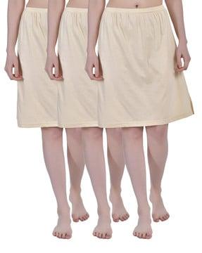 pack of 3 straight skirts with elasticated waist