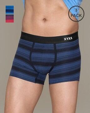 pack of 3 striped trunks with elasticated waist