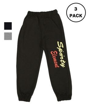 pack of 3 typographic print joggers