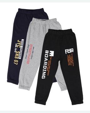 pack of 3 typographic print track pants