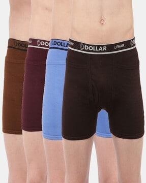 pack of 4 men typographic print trunks with elasticated waist