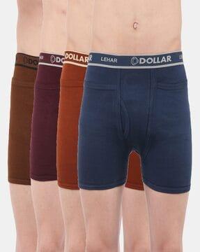 pack of 4 men typographic print trunks with elasticated waist