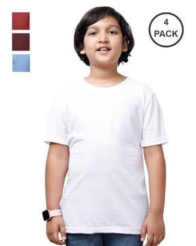pack of 4 striped round-neck t-shirts