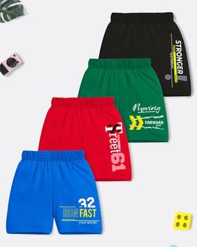 pack of 4 typographic print regular fit shorts