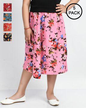 pack of 5 floral print midi skirts