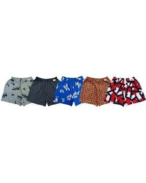 pack of 5 graphic print shorts with elasticated waist