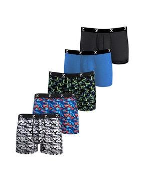 pack of 5 graphic print trunks