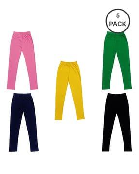 pack of 5 leggings with elasticated waistband