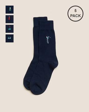 pack of 5 mid-calf length socks