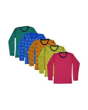 pack of 5 printed round-neck t-shirts