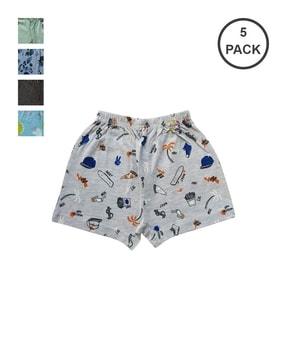 pack of 5 printed single-pleat shorts