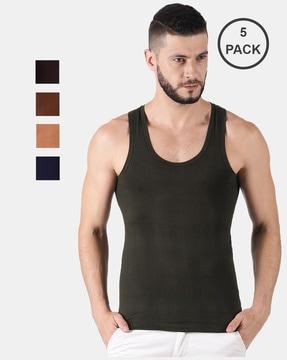 pack of 5 sleeveless vest