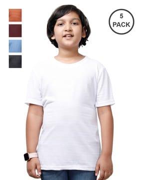pack of 5 striped round-neck t-shirts