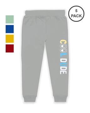 pack of 5 typographic print joggers