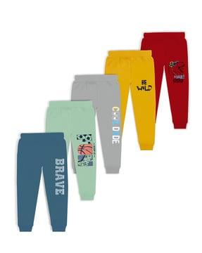 pack of 5 typographic print joggers
