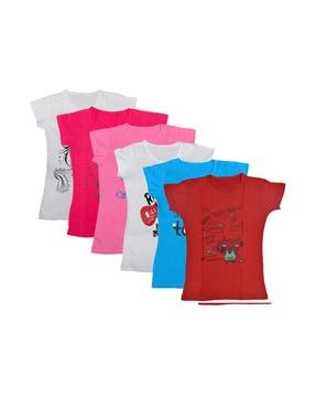 pack of 6 printed round-neck t-shirt