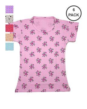 pack of 6 printed round-neck t-shirts
