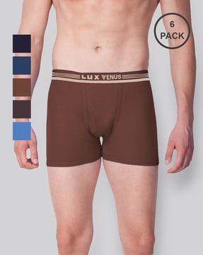 pack of 6 trunks with elasticated waist