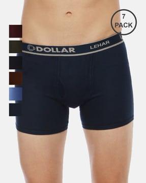 pack of 7 men typographic print trunks with elasticated waist