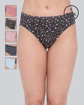 pack of 8 printed bikinis panties - assorted