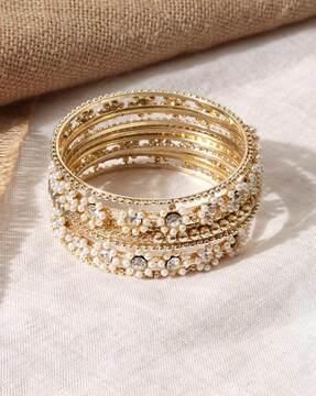 pack of 9 gold-plated bangles