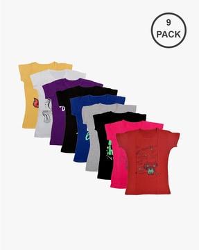 pack of 9 printed t-shirt