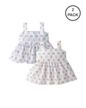 pack of of 2 printed a-line frocks
